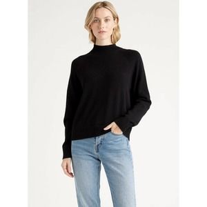 Quince 100% Organic Cotton Mockneck Sweater Black M